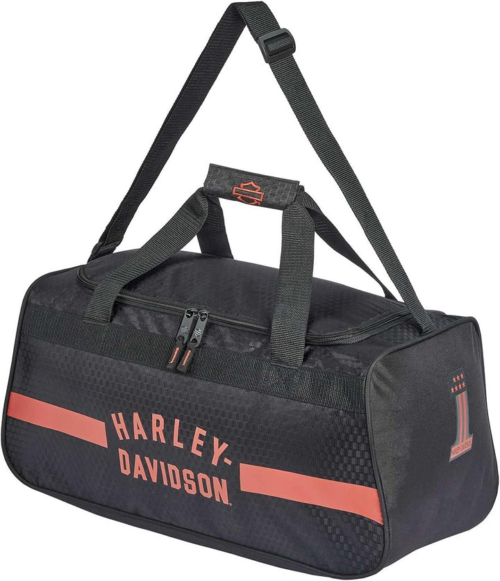 Harley-Davidson Rust Orange #1 Logo Sports Duffel Bag w/ Shoulder Strap - Black