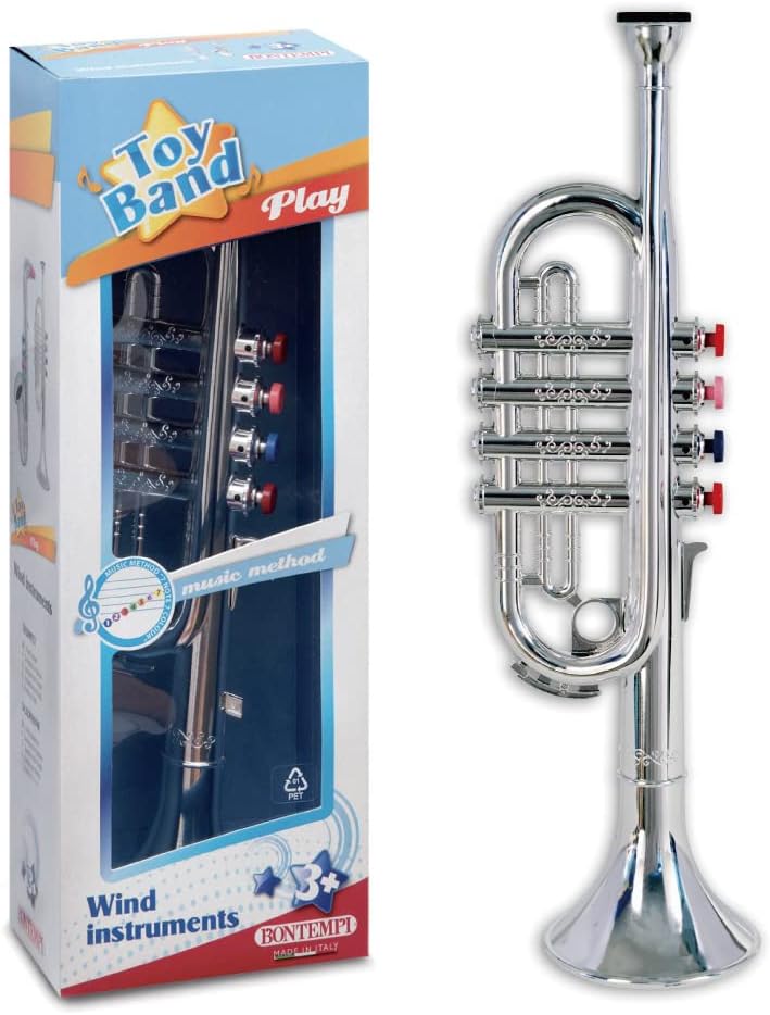 Voggy's Akkordeon / 7 Töne 2 Bässe und Luftventil, ca. 180x175x100 mm & Bontempi 32 4231 Trompete mi