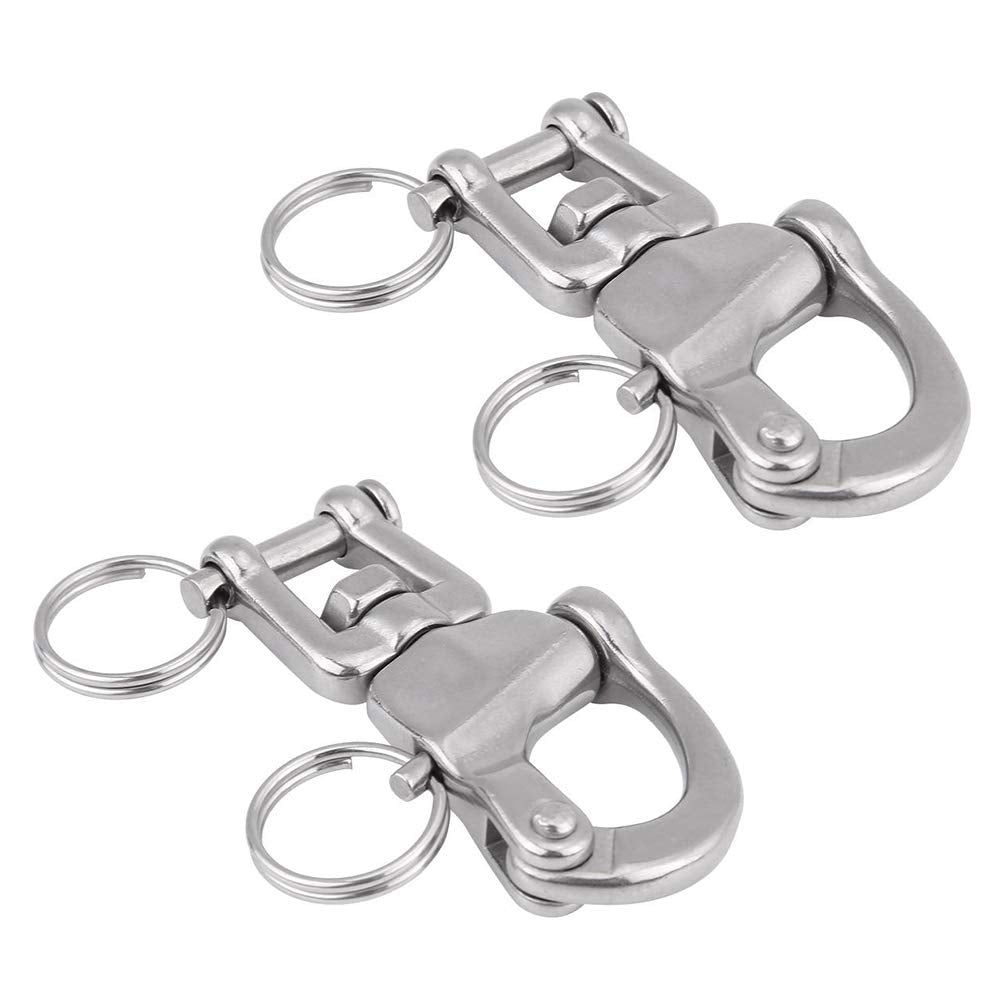 Keenso Boot Schnappschäkel, 2 Stk 316 Edelstahl Panikhaken Schnelllösbarer Schnappschäkel Drehbarer
