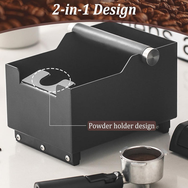 2-in-1 Abschlagbehälter für Siebträger,Knock Container for Portafilter Stainless Steel,Edelstahl Kaf
