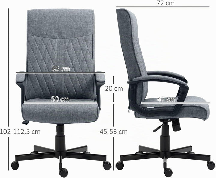 Vinsetto Bürostuhl mit Wippfunktion, Ergonomischer Schreibtischstuhl, Höhenverstellbarer Computerstu