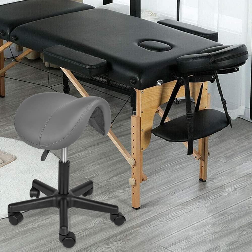 Mingone Sattelhocker Ergonomischer Bürohocker 360° Drehbarer Hocker Arbeitshocker Sattelstuhl Höhenv