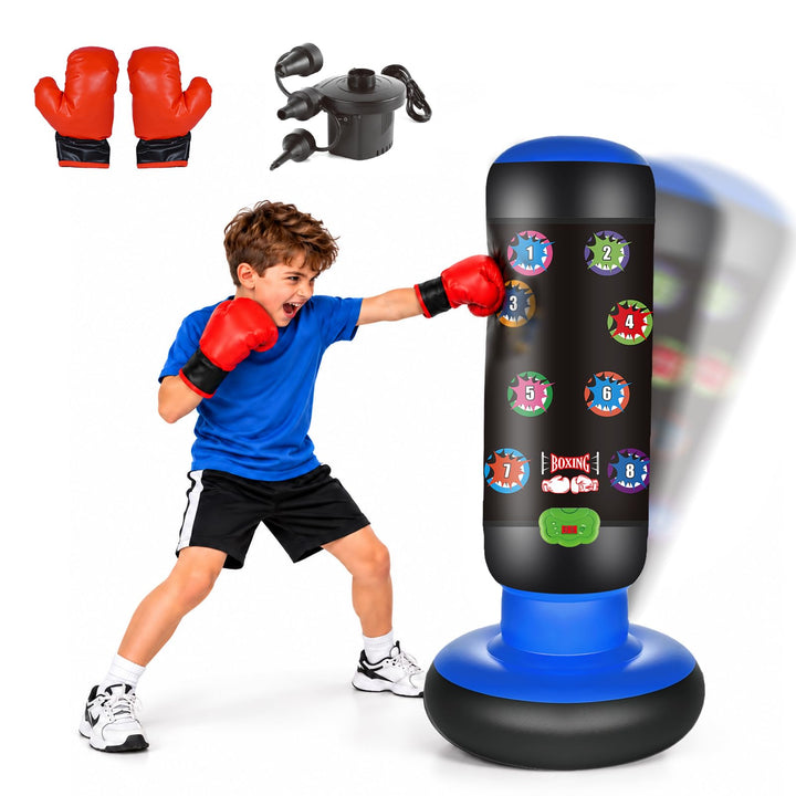 Boxsack Kinder, Boxsack Stehend mit Musik &amp; Licht, Interaktiv Punching Bag