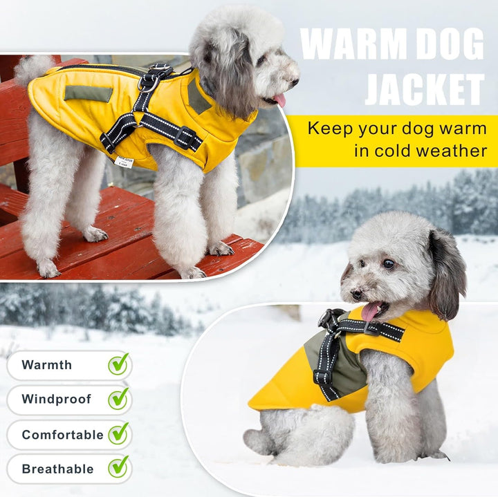 Hunde Winterjacken,Warme Hundemäntel Reflektierend Hundekleidung wasserdichte Welpenweste für kaltes