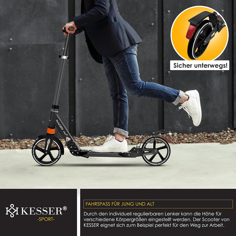 KESSER® Cityroller Scooter 205mm Räder PU Big Wheel - Pro-S Tretroller mit Doppel Federung, City-Rol