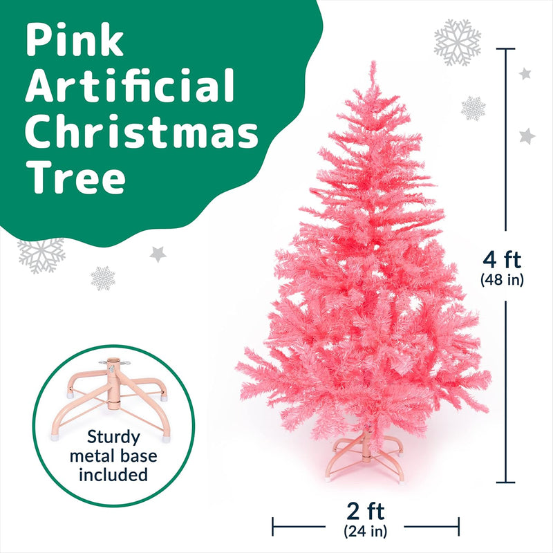 Weihnachtsbaum von Prextex - Pink - 1,20 m Hoch - 320 Spitzen – Hochwertiger Künstlicher Weihnachtsb