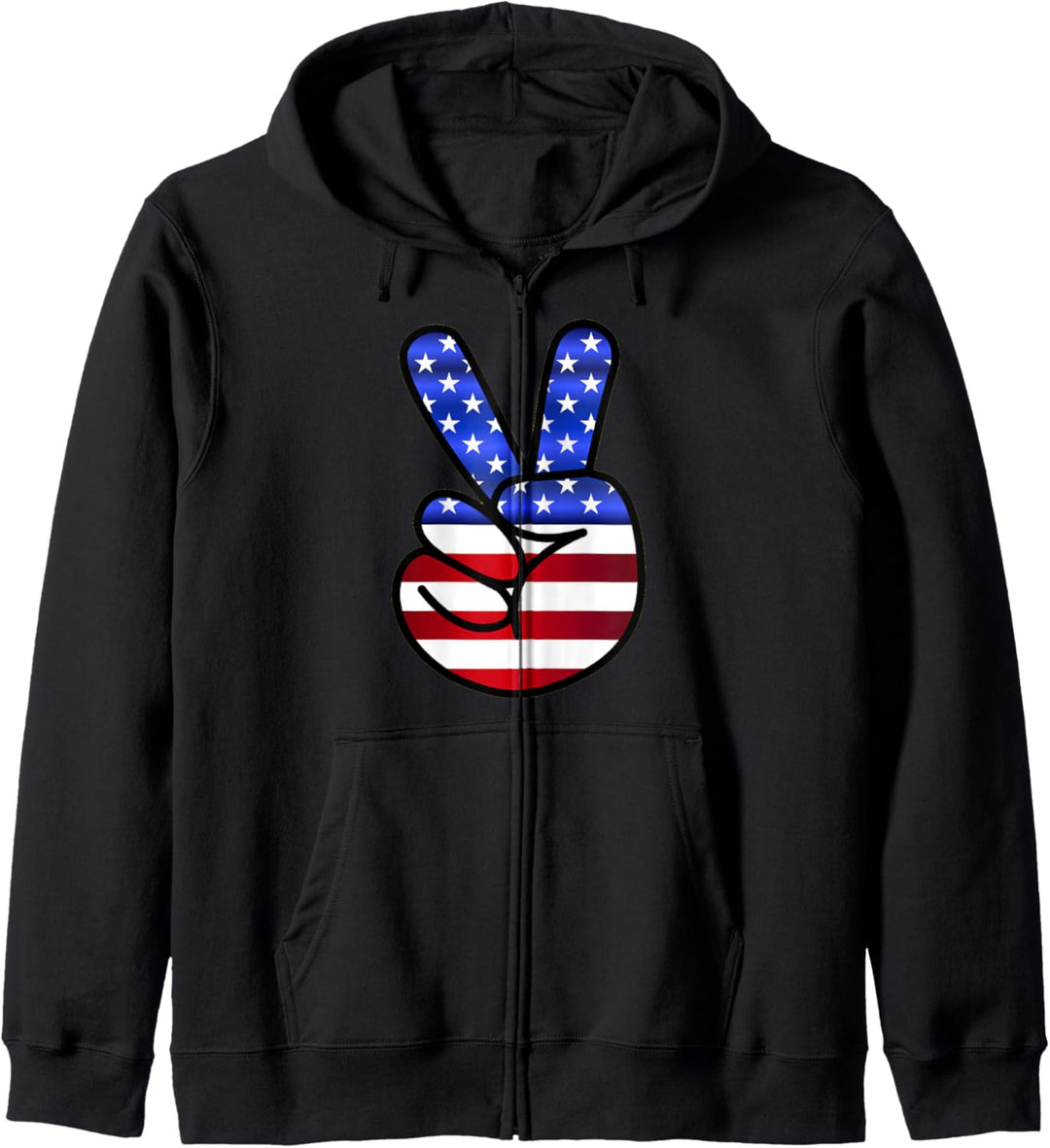 Amerikanische Flagge Friedenszeichen Hand Kapuzenjacke