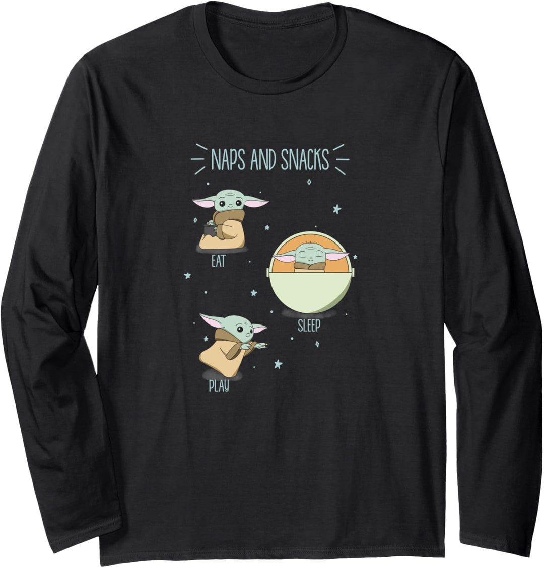 Star Wars The Mandalorian The Child Naps And Snacks Doodles Langarmshirt