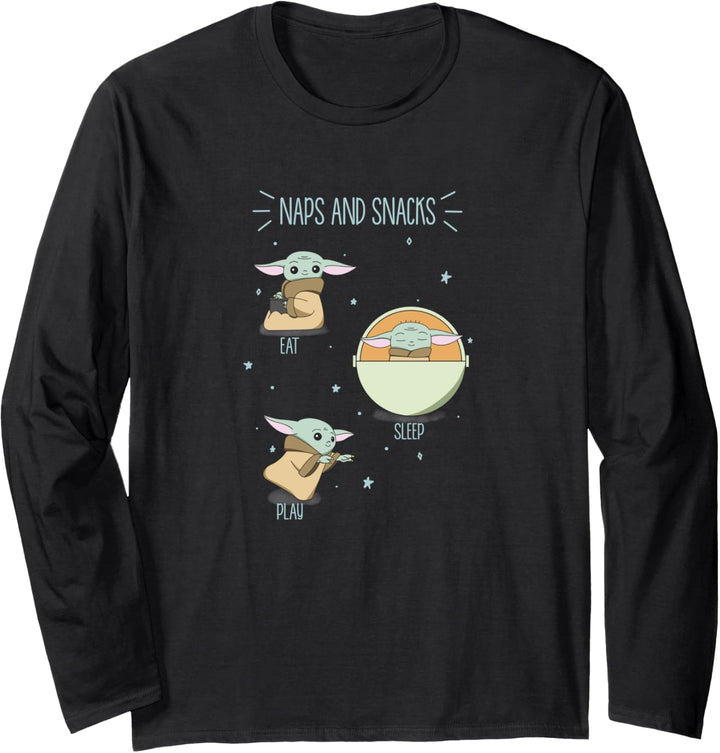 Star Wars The Mandalorian The Child Naps And Snacks Doodles Langarmshirt