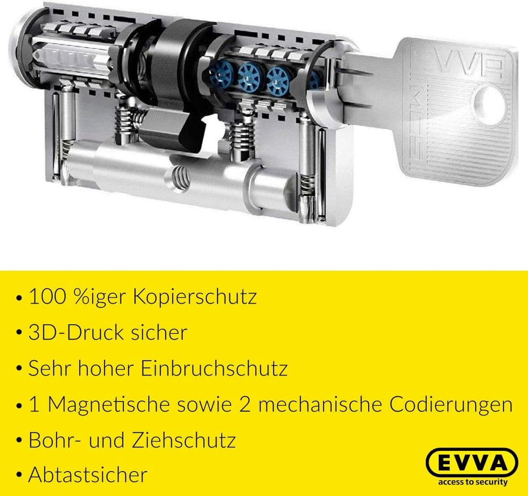 EVVA MCS Knaufzylinder 41/51K | Profilzylinder mit sehr hohem Kopierschutz durch Magnet-Technologie