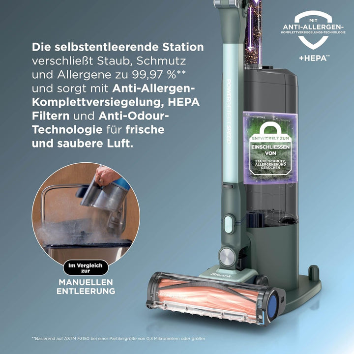 Shark Detect Speed Clean & Empty Pet Pro Akku-Staubsauger, Reverse Clean, bis zu 60 Minuten Laufzeit