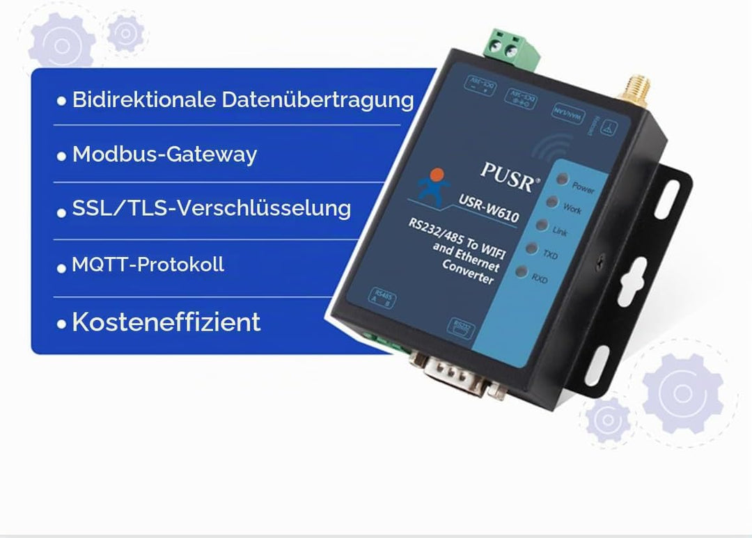 USR-W610 Wireless Converter Serial to WiFi Ethernet Converter RS485/RS232 WiFi Serial Server Support