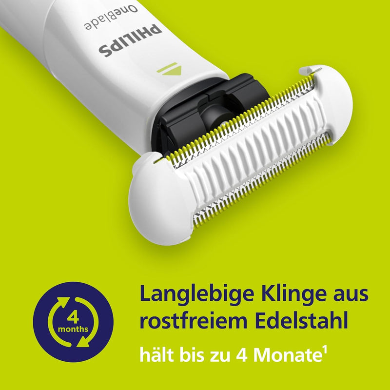 Philips OneBlade Intimate, SkinProtect Ersatzklinge, für OneBlade, langlebige Klinge aus Edelstahl,