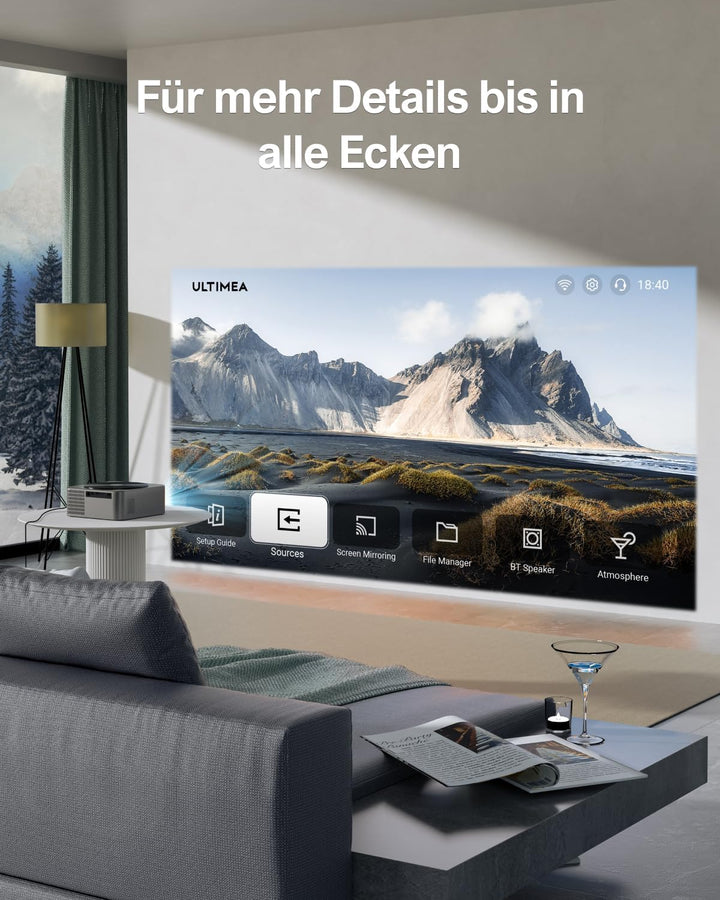 Ultimea Beamer Full HD 1080P Native mit Autofokus &amp; Trapezkorrektur, 5G WiFi Bluetooth 700 ANSI 21,0