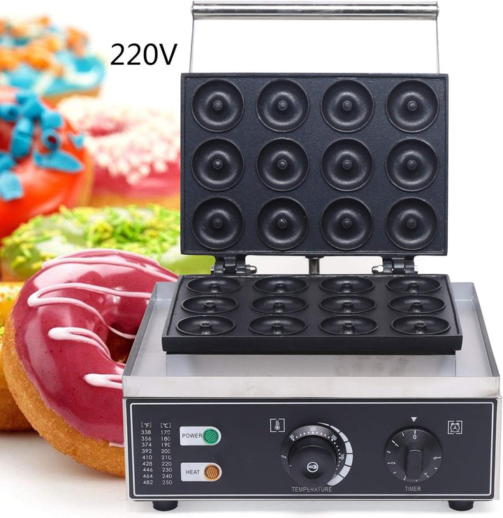 Donut Maker Maschine Kommerzielle Nutzung|Antihaft 220V Elektrische 12pcs Donut Backmaschine|1500KW