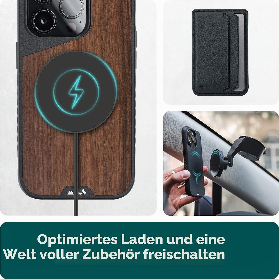Mous - Hülle für iPhone 14 Pro Max - Walnuss - Limitless 5.0 - Handyhülle iPhone 14 Pro Max MagSafe-