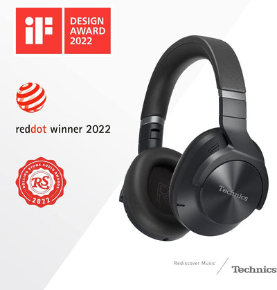 Technics EAH-A800E-K Bluetooth Kopfhörer, Over-Ear mit Noise Cancelling und Mikrofon, ergonomisches