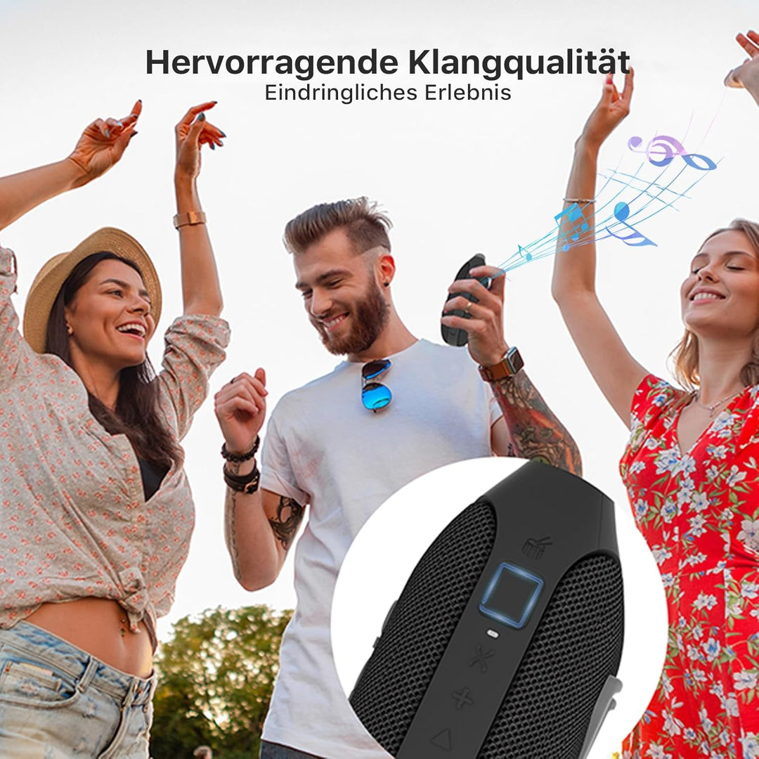 NOBIS Clip N1 Tragbarer Bluetooth Lautsprecher mit App, Beat-Modus, bis zu 24 Stunden Spielzeit, IP6