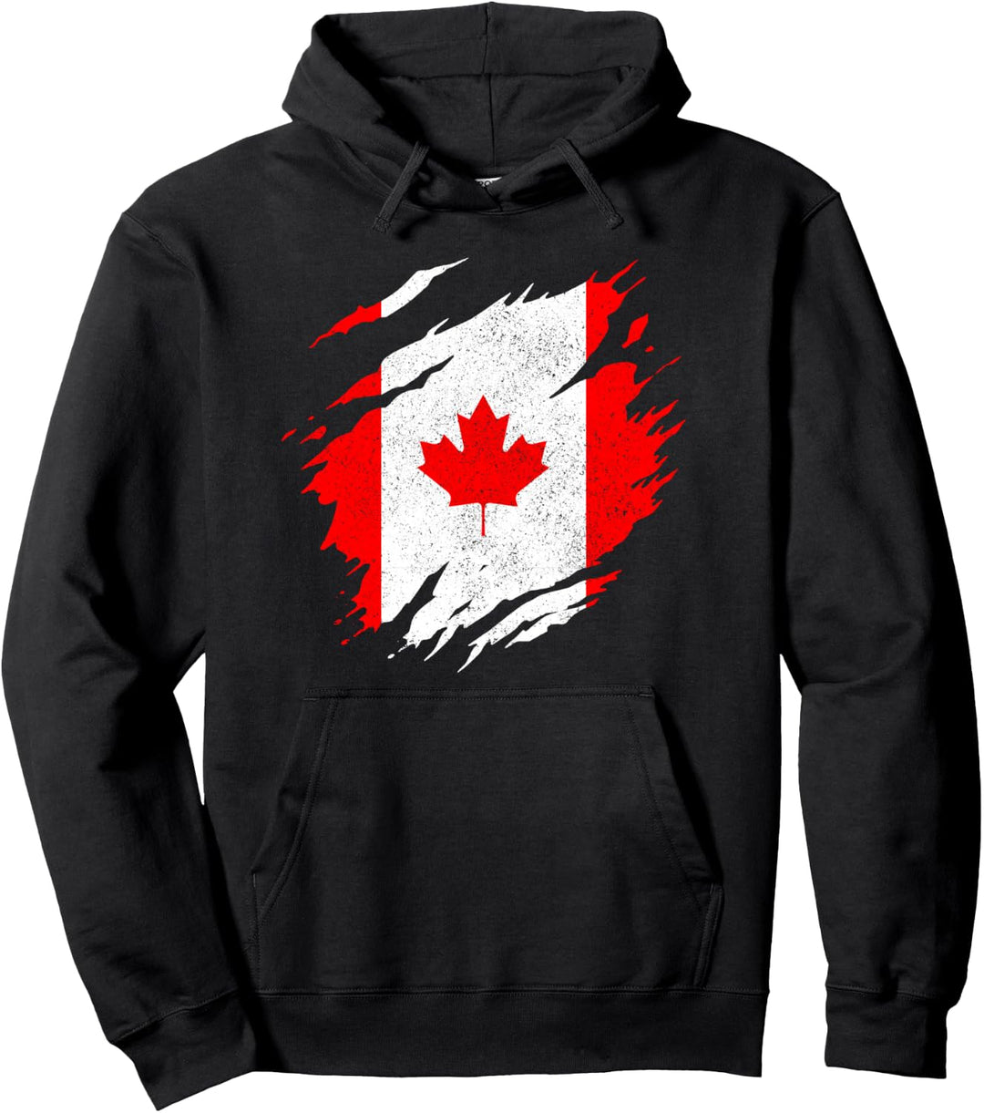 Kanada Kanadische Flagge Vintage Pullover Hoodie