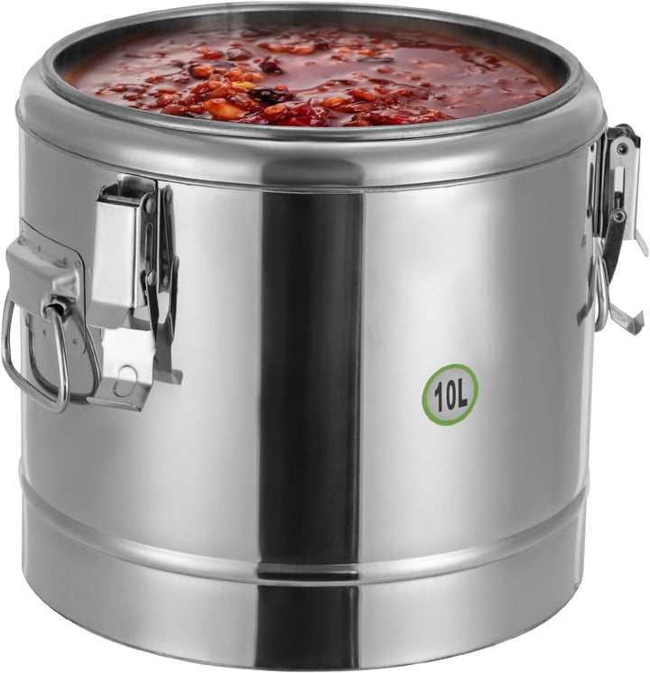 Thermobehälter Edelstahl Thermobox Warmhaltebehälter Speisen Thermoport 10 L, für Restaurants, Kanti