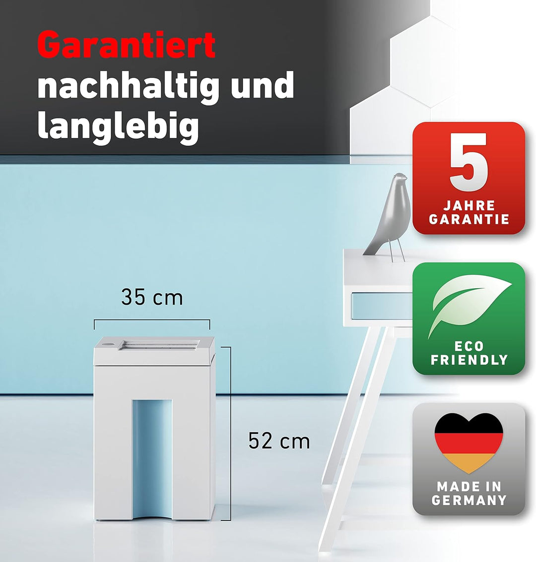 IDEAL 2265 Aktenvernichter, Sicherheitsstufe P-4, Partikelschnitt 3x25 mm, 6 Blatt Kapazität, 20 L A