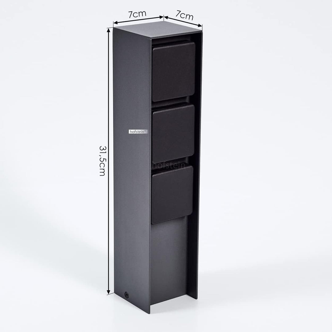Steckdosensäule Reigolil, Steckdose mit Leuchte aus Metall/Kunststoff in Anthrazit/Schwarz, Steckdos