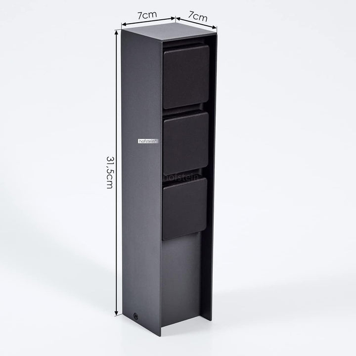 Steckdosensäule Reigolil, Steckdose mit Leuchte aus Metall/Kunststoff in Anthrazit/Schwarz, Steckdos