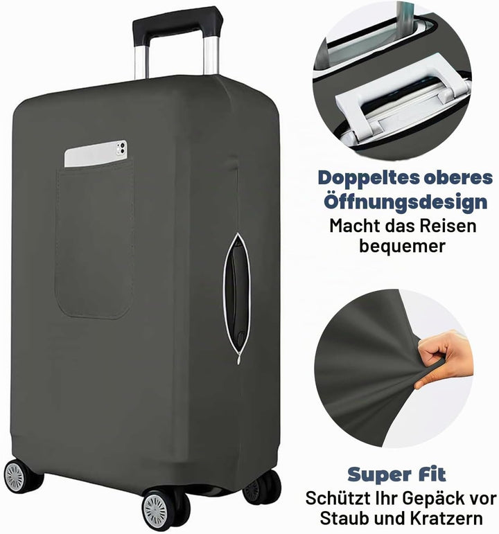 Morbuy Elastisch Kofferschutzhülle, Gross Kofferhülle Grau mit Reissverschluss, Suitcase Luggage Cov