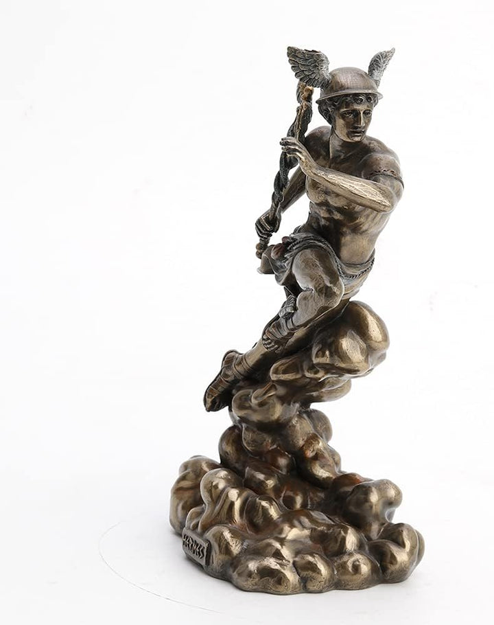 VERONESE Design Polyresin Griechischer Gott Hermes läuft auf Wolken Statue