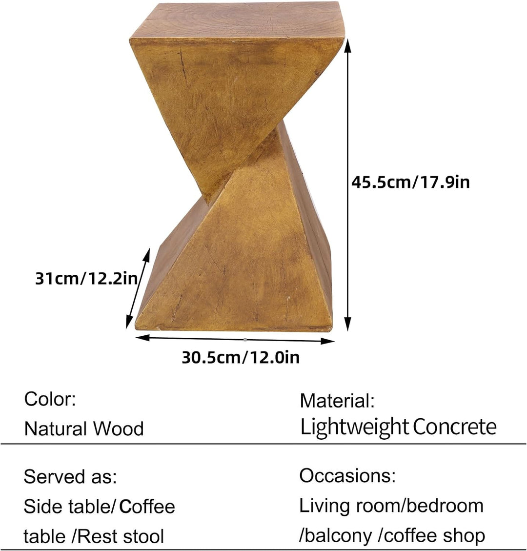 FATIVO Beistelltisch Holz Braun Vintage: Beistelltisch Klein 46cm Hoch Sofatisch Nachttisch Telefont