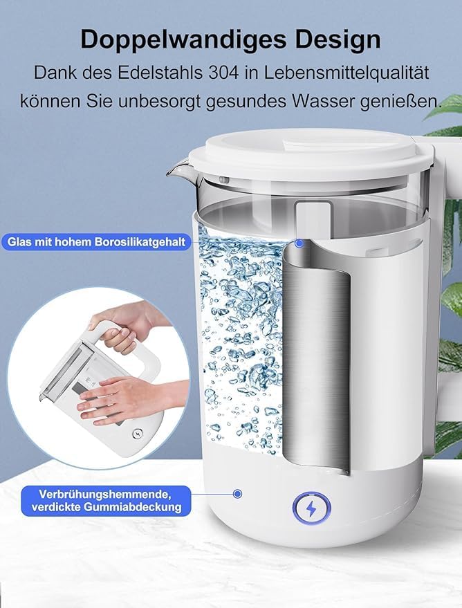 Hopzty Wasserkocher 1,7 Liter 2200 W | Wasserkocher mit automatischer & manueller Abschaltung | mit