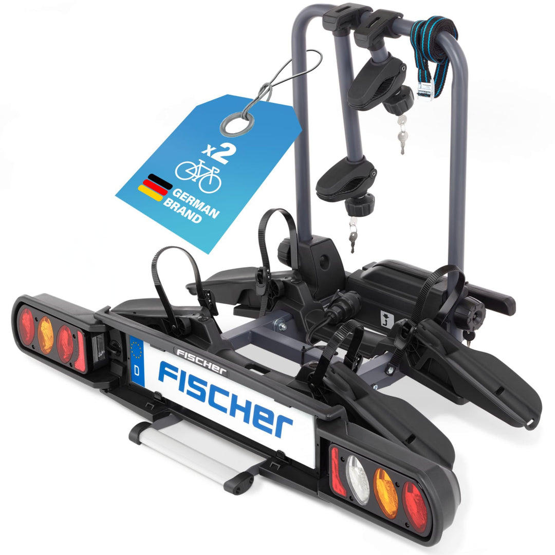 Fischer Kupplungs-Fahrradträger ProlineEvo 2, für 2 Fahrräder bis 60kg Nutzlast, E-Bike geeignet, vo