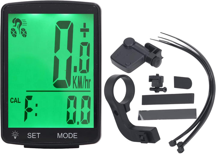 Fahrradcomputer, 2,8-Zoll-LCD-Display mit Hintergrundbeleuchtung, Kabelloser Fahrrad-Tachometer, Kil