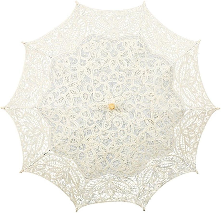 VON LILIENFELD Hochzeitsschirm Brautschirm Vivienne Spitze Deko Sonnenschirm Accessoire creme, creme