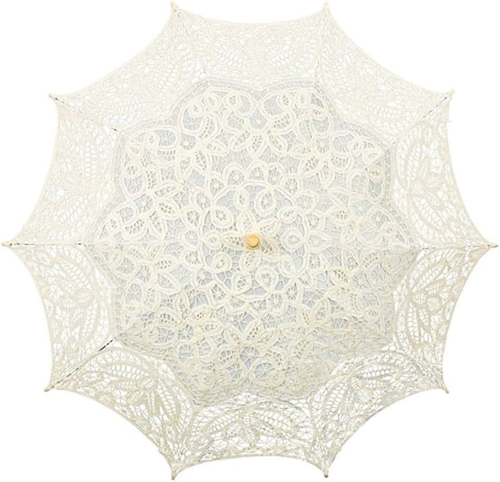 VON LILIENFELD Hochzeitsschirm Brautschirm Vivienne Spitze Deko Sonnenschirm Accessoire creme, creme