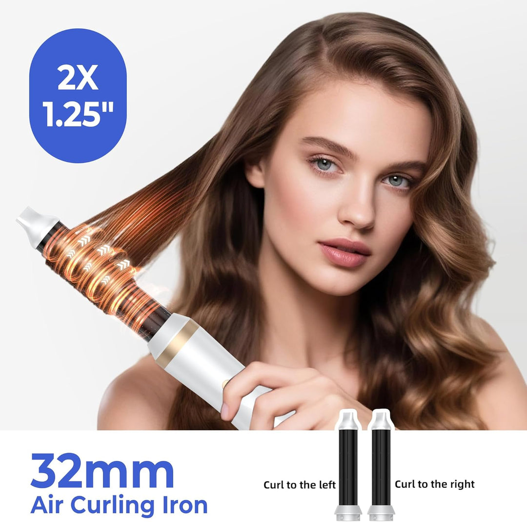 Airstyler 5 IN 1 Hairstyler, 1000W Lockenstab Föhnbürste mit warmluftbürste，rundbürstenföhn, Lockens