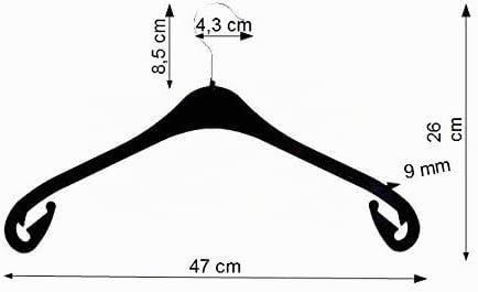 Kleiderbügel aus Kunststoff, schwarz, Rockhaken, 47 cm 30 STK. 30 Stk. Na47s, 30 Stk. Na47s