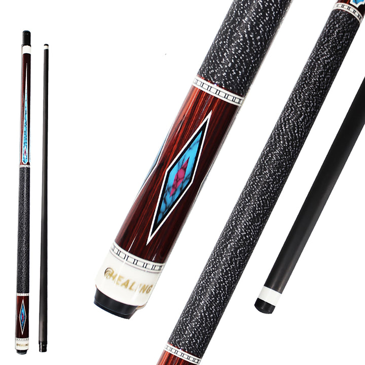 OKHEALING Billardqueue Carbon T700 Kohlefaser, 12,4 mm, mehrschichtige Schweinslederspitze, XTC-Hüls