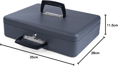 Pavo Premium Geldkassette Geldzählkassette Euro-Münzbrett mit 2 Tragegriffe, 37 x 28 x 12 cm, dunkel
