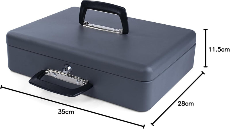 Pavo Premium Geldkassette Geldzählkassette Euro-Münzbrett mit 2 Tragegriffe, 37 x 28 x 12 cm, dunkel