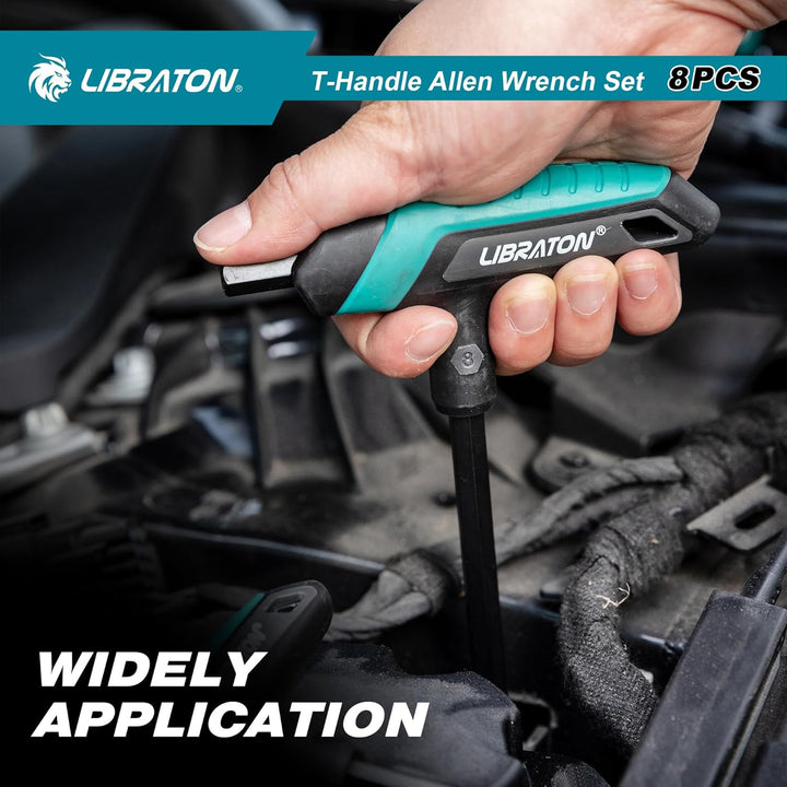 LIBRATON T-Griff Schlüssel-Satz, Metrisch T Griff Schraubendreher Set, 2,0 mm-10 mm T-GrifInnensechs