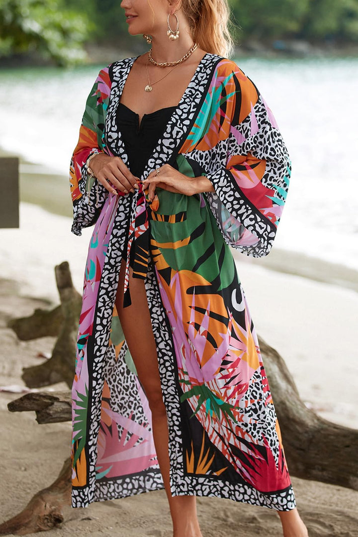Damen Bohemian Cardigan Maxikleid Strand Vertuschung Robe Lange Kimono Robs One Size Einheitsgrösse