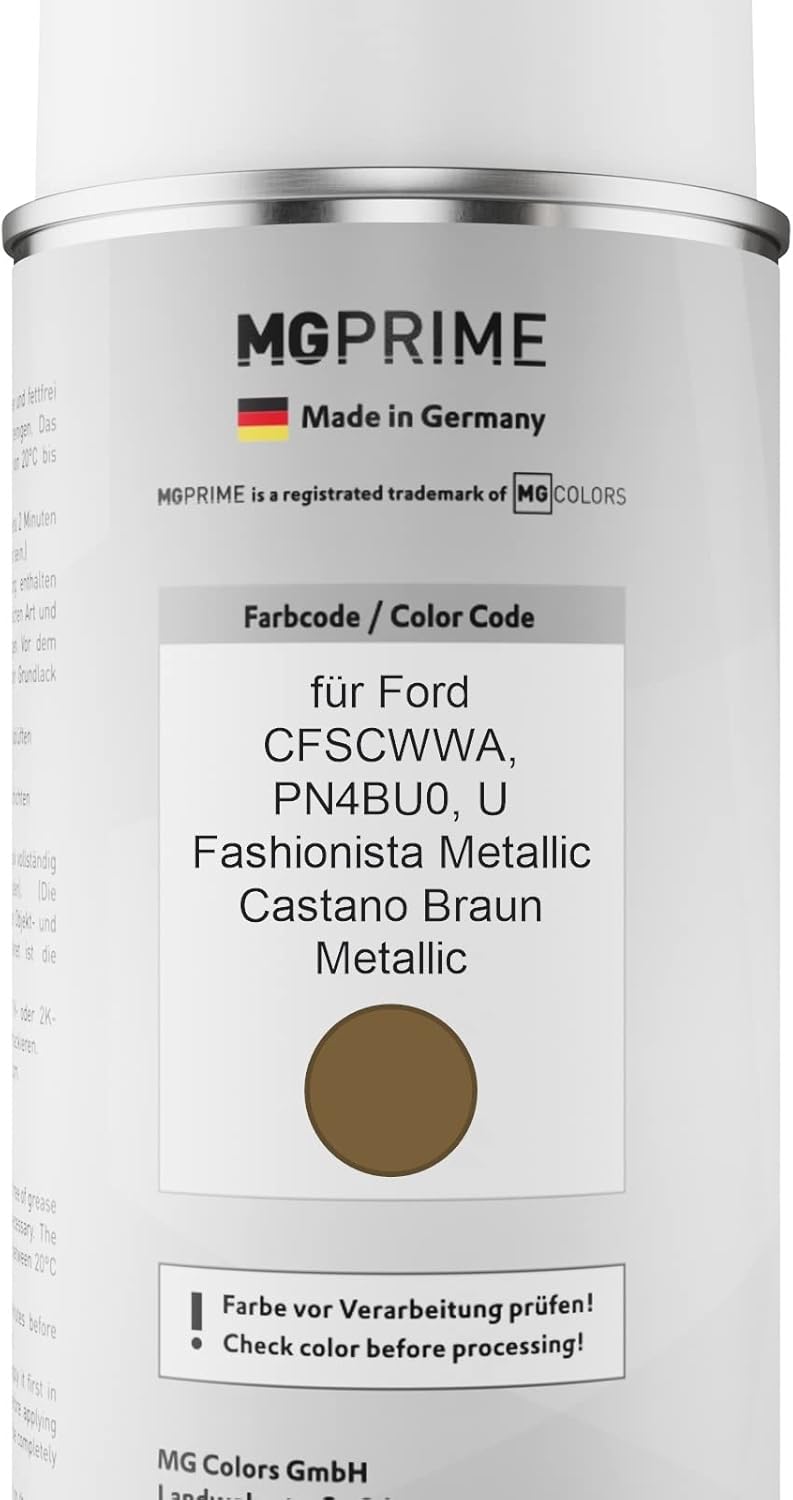 MG PRIME Autolack Sprühdosen Set für Ford CFSCWWA / PN4BU0 / U Fashionista Metallic/Castano Braun Me