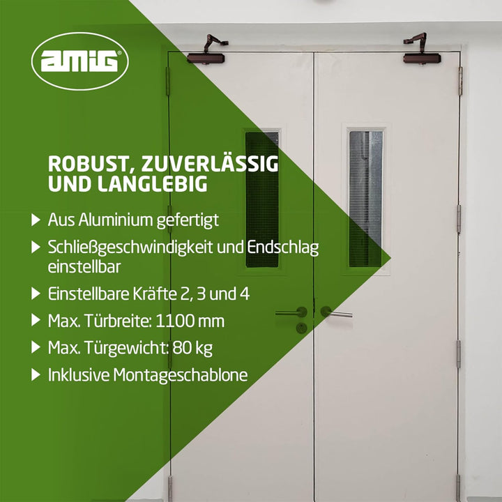 Amig - Türschliesser zum automatischen Schliessen von Türen mit einem Gewicht von max. 40 kg und ein