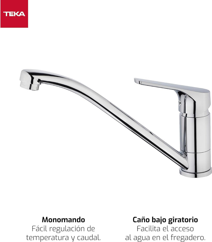 GRIFO MTP 913 CROMO Monomando de caño giratorio de fácil limpieza y aireador anticalcáreo Chromefarb