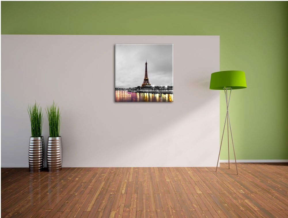 Pixxprint Eifelturm in Paris als Leinwandbild/Grösse: 70x70 cm/Wandbild/Kunstdruck/fertig bespannt,