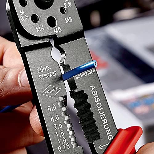 KNIPEX Crimpzange auf SB-Karte schwarz lackiert mit Mehrkomponenten-Hüllen 240 mm, 97 22 240 SB