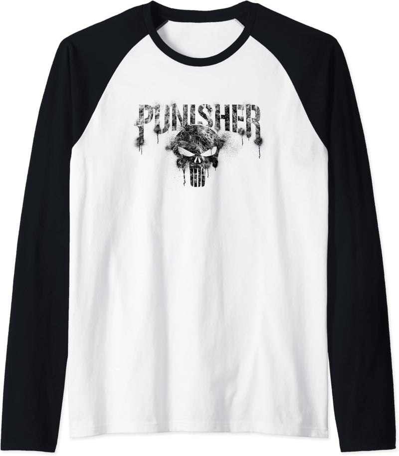 Marvel The Punisher Logo Black Raglan