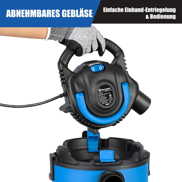 Vacmaster VBVB1223PF 1200W 23L Nass Trockensauger Mit Beutel,Mehrzwecksauger Abnehmbarem,Blasfunktio