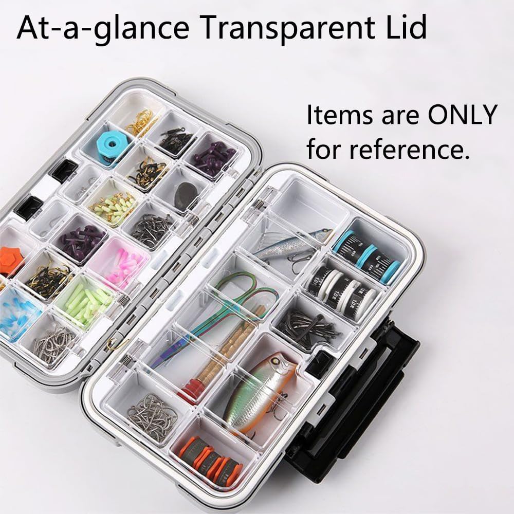 Angelkoffer Tackle Box, Wasserdichter Angelzubehör Box Organizer mit Doppelverschluss-Design für Ang